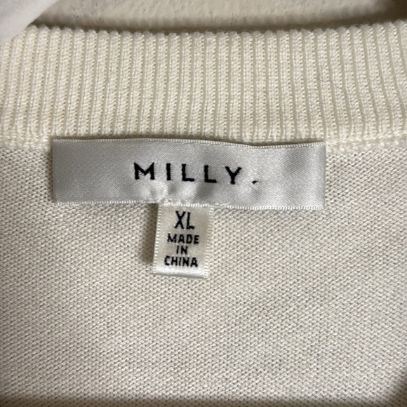 Milly Lace Inset Knit Black and White Pullover Size XL - Picture 4 of 8